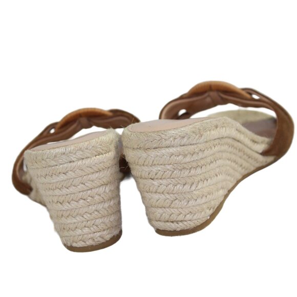 Veronica Beard Ivy Hazelwood Suede Strappy Vamp Woven Wedge Slide, Size 6.5 - Picture 11 of 11